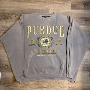 Vintage Galt Sand Purdue University Boilermakers Sweatshirt Grey Distressed XL